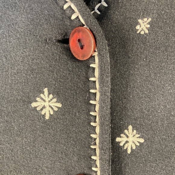 Paul Harris Design Sweatshirt Women's Large Blue Snowmen Let It Snow Cardigan - Picture 4 of 14